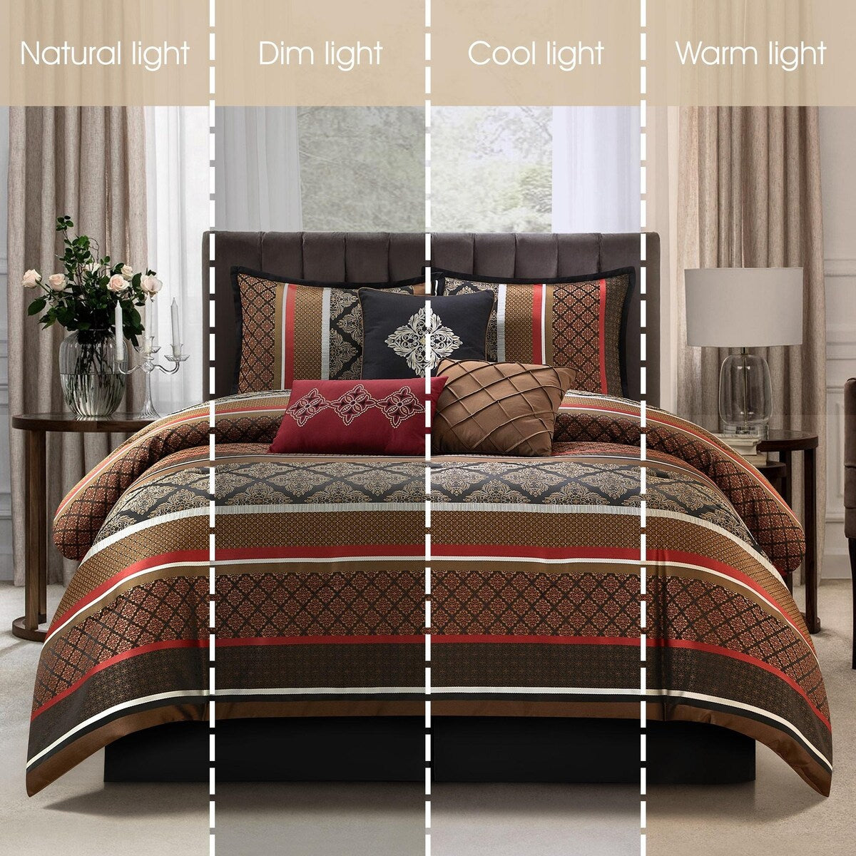 Set copripiumino jacquard geometrico Nanshing Jensen da 7 pezzi