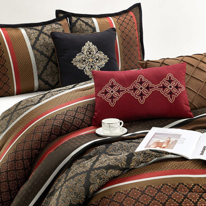 Set copripiumino jacquard geometrico Nanshing Jensen da 7 pezzi