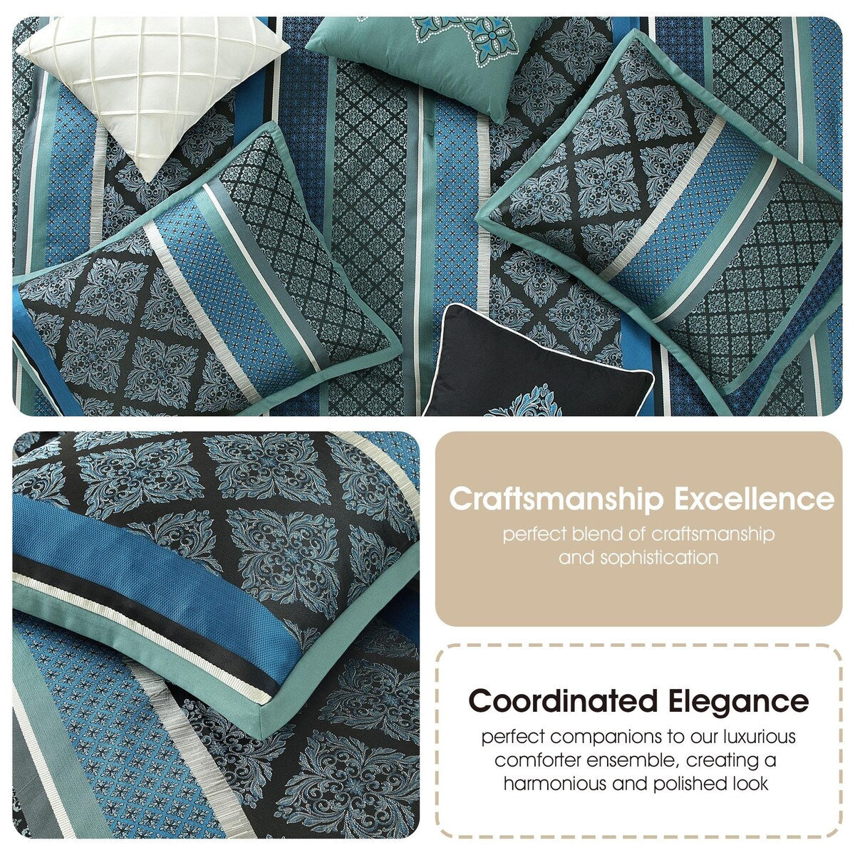 Set copripiumino jacquard geometrico Nanshing Jensen da 7 pezzi