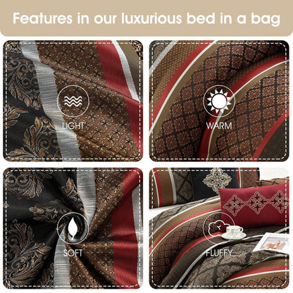 Set copripiumino jacquard geometrico Nanshing Jensen da 7 pezzi