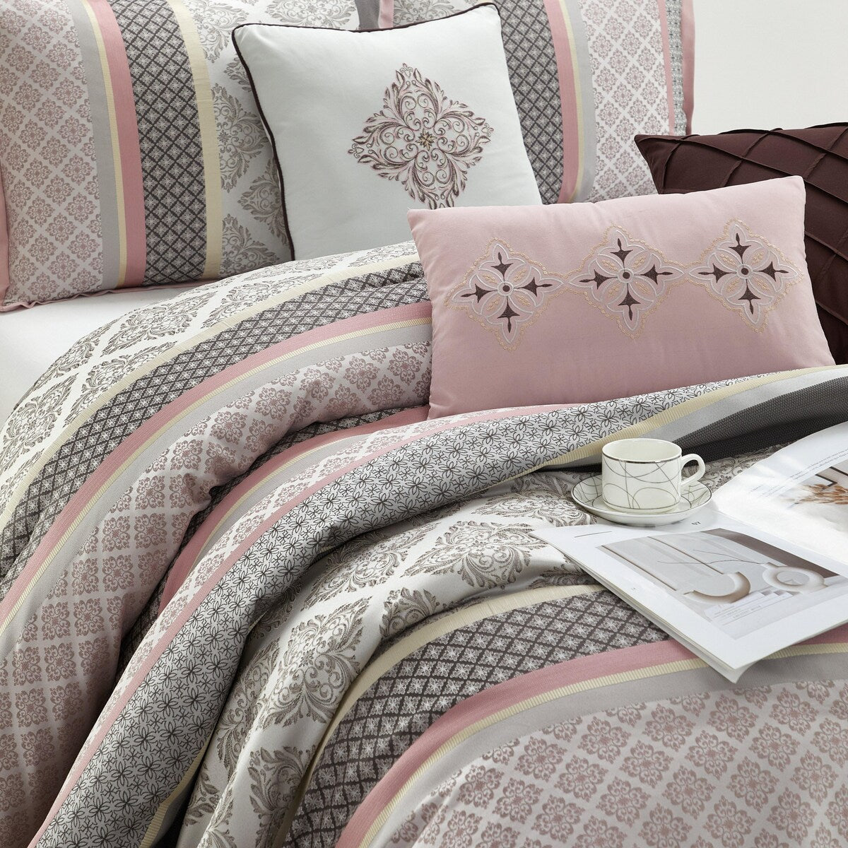 Set copripiumino jacquard geometrico Nanshing Jensen da 7 pezzi