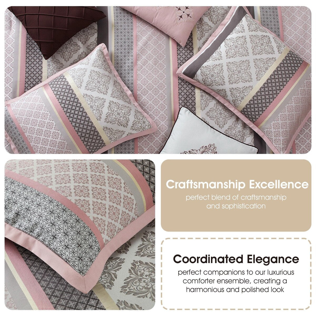 Set copripiumino jacquard geometrico Nanshing Jensen da 7 pezzi