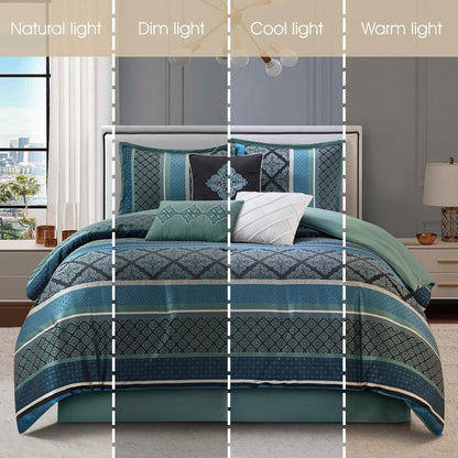 Set copripiumino jacquard geometrico Nanshing Jensen da 7 pezzi