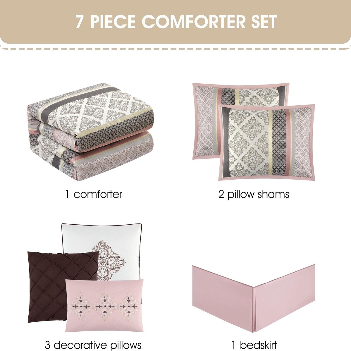 Set copripiumino jacquard geometrico Nanshing Jensen da 7 pezzi