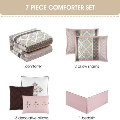 Set copripiumino jacquard geometrico Nanshing Jensen da 7 pezzi