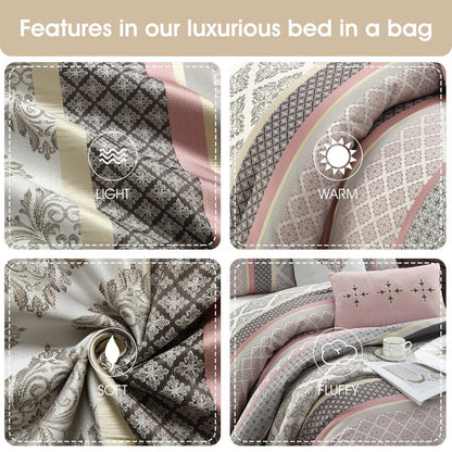 Set copripiumino jacquard geometrico Nanshing Jensen da 7 pezzi