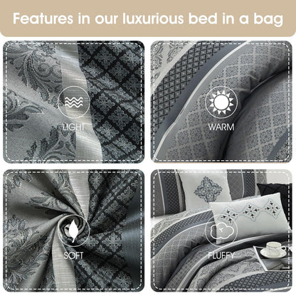 Set copripiumino jacquard geometrico Nanshing Jensen da 7 pezzi