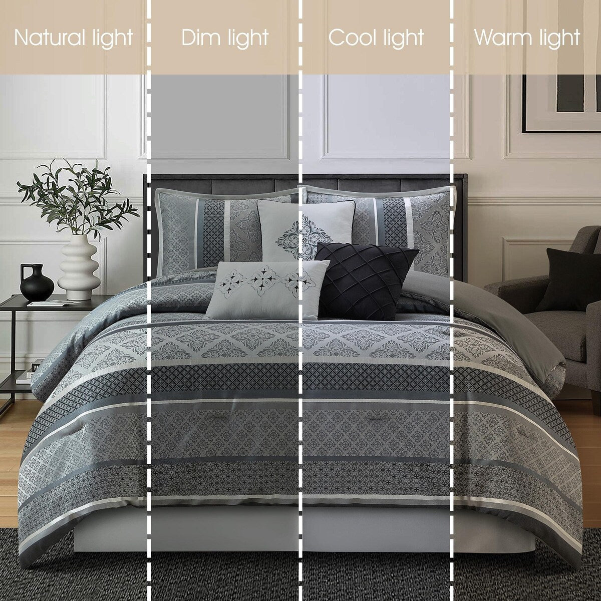 Set copripiumino jacquard geometrico Nanshing Jensen da 7 pezzi