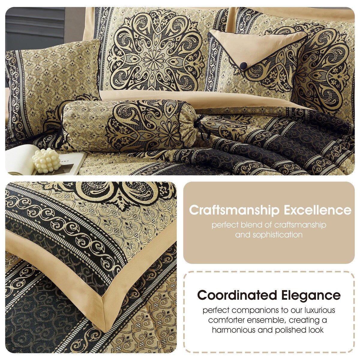 Set copripiumino elegante con medaglione Nanshing Prince da 7 pezzi