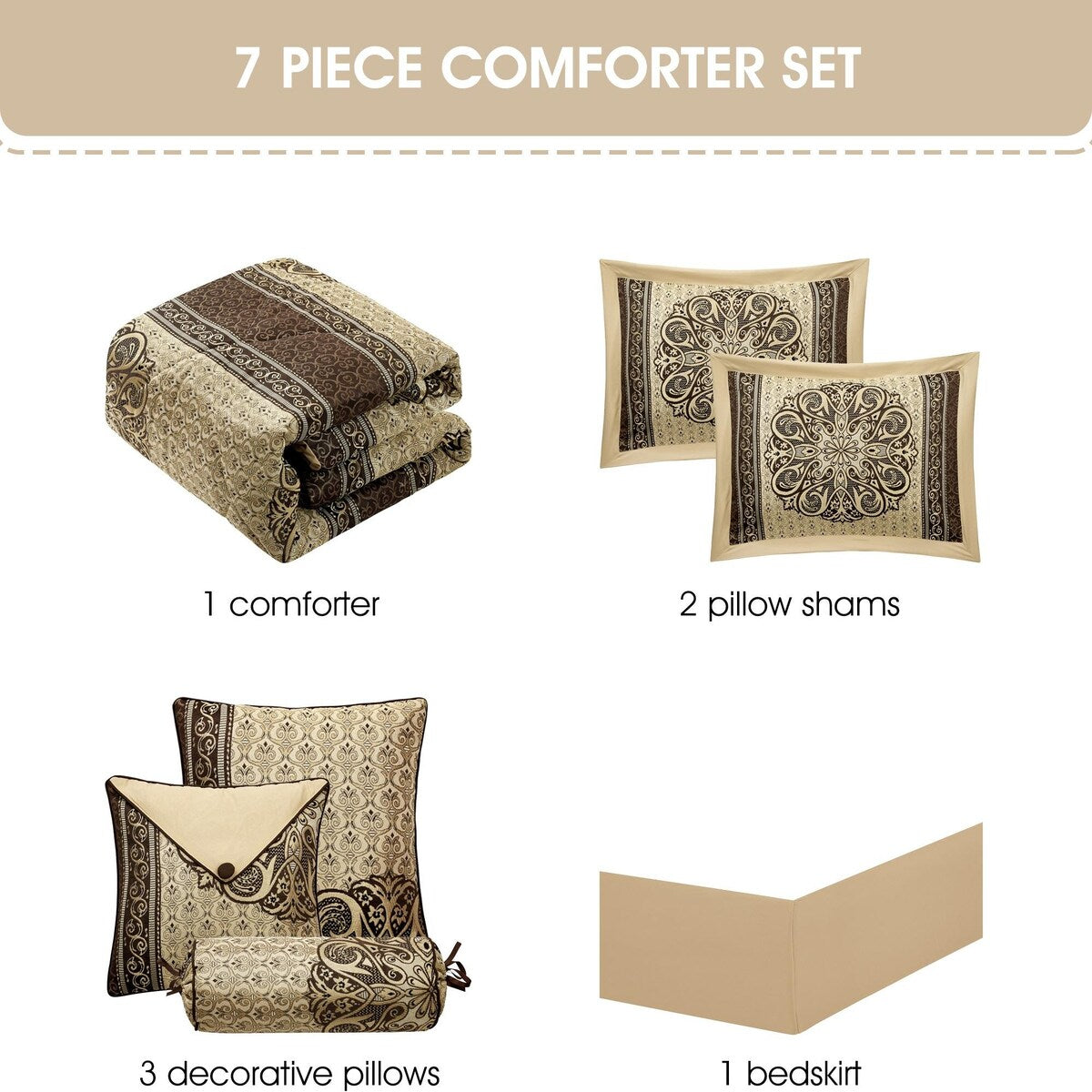 Set copripiumino elegante con medaglione Nanshing Prince da 7 pezzi