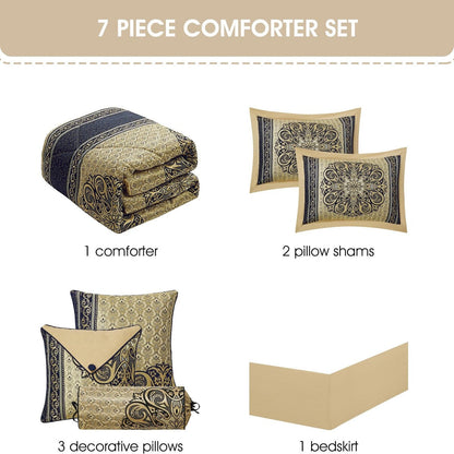 Set copripiumino elegante con medaglione Nanshing Prince da 7 pezzi