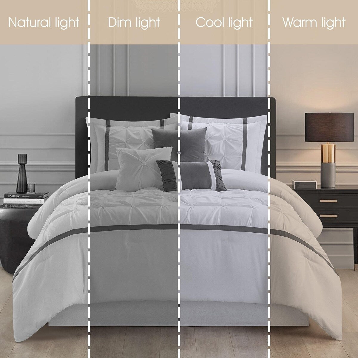 Nanshing Regala Set di piumoni minimalisti a pieghe pizzicate da 7 pezzi