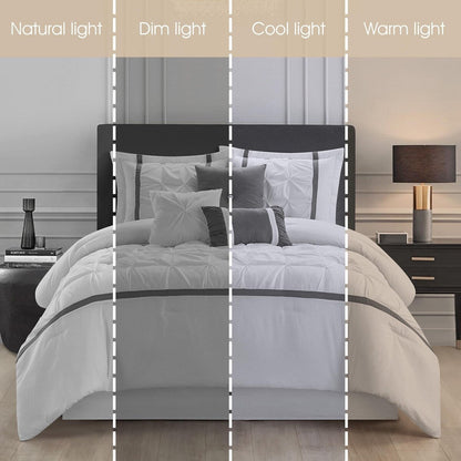 Nanshing Regala Set di piumoni minimalisti a pieghe pizzicate da 7 pezzi