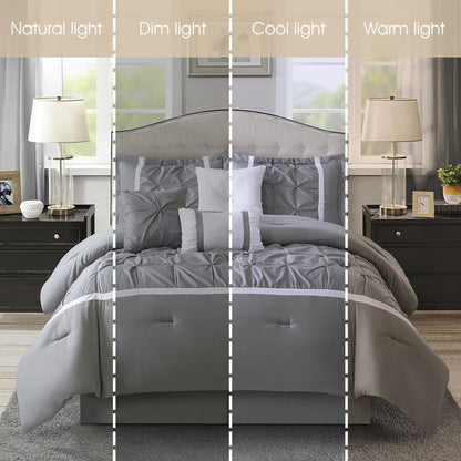 Nanshing Regala Set di piumoni minimalisti a pieghe pizzicate da 7 pezzi