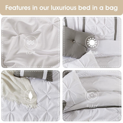 Nanshing Regala Set di piumoni minimalisti a pieghe pizzicate da 7 pezzi