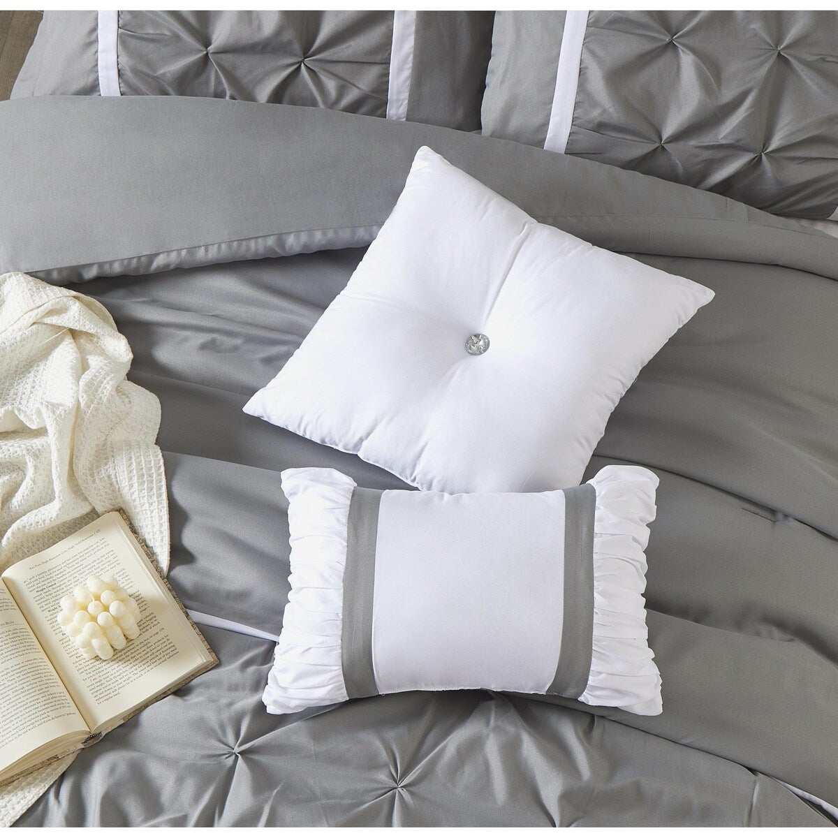 Nanshing Regala Set di piumoni minimalisti a pieghe pizzicate da 7 pezzi
