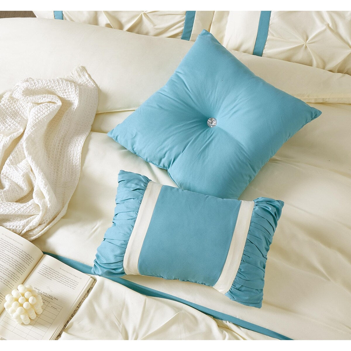 Nanshing Regala Set di piumoni minimalisti a pieghe pizzicate da 7 pezzi