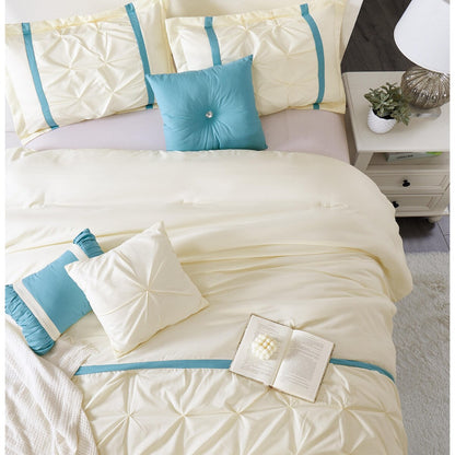 Nanshing Regala Set di piumoni minimalisti a pieghe pizzicate da 7 pezzi