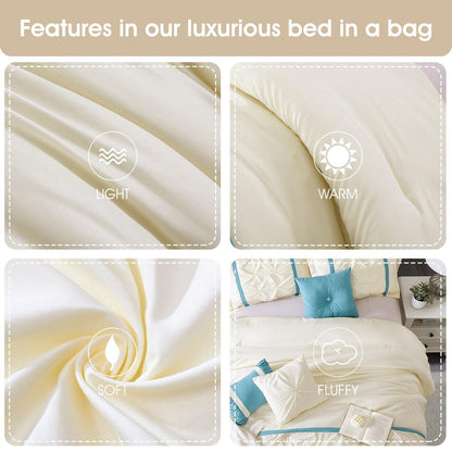 Nanshing Regala Set di piumoni minimalisti a pieghe pizzicate da 7 pezzi