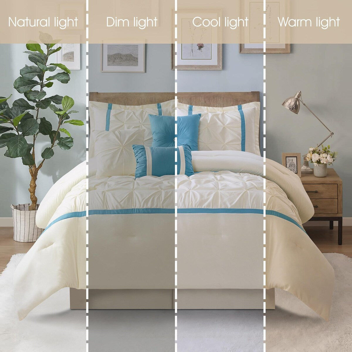 Nanshing Regala Set di piumoni minimalisti a pieghe pizzicate da 7 pezzi