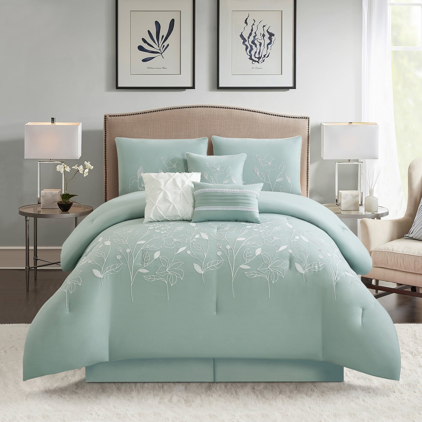 Set copripiumino floreale e botanico Nanshing Taylor da 7 pezzi