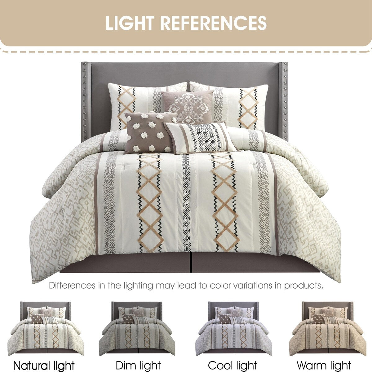 Nanshing Trina Set di piumoni ricamati in stile boho da 15 pezzi