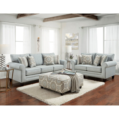 Divano Grande Mist Round Arm Transitional Baby Blue