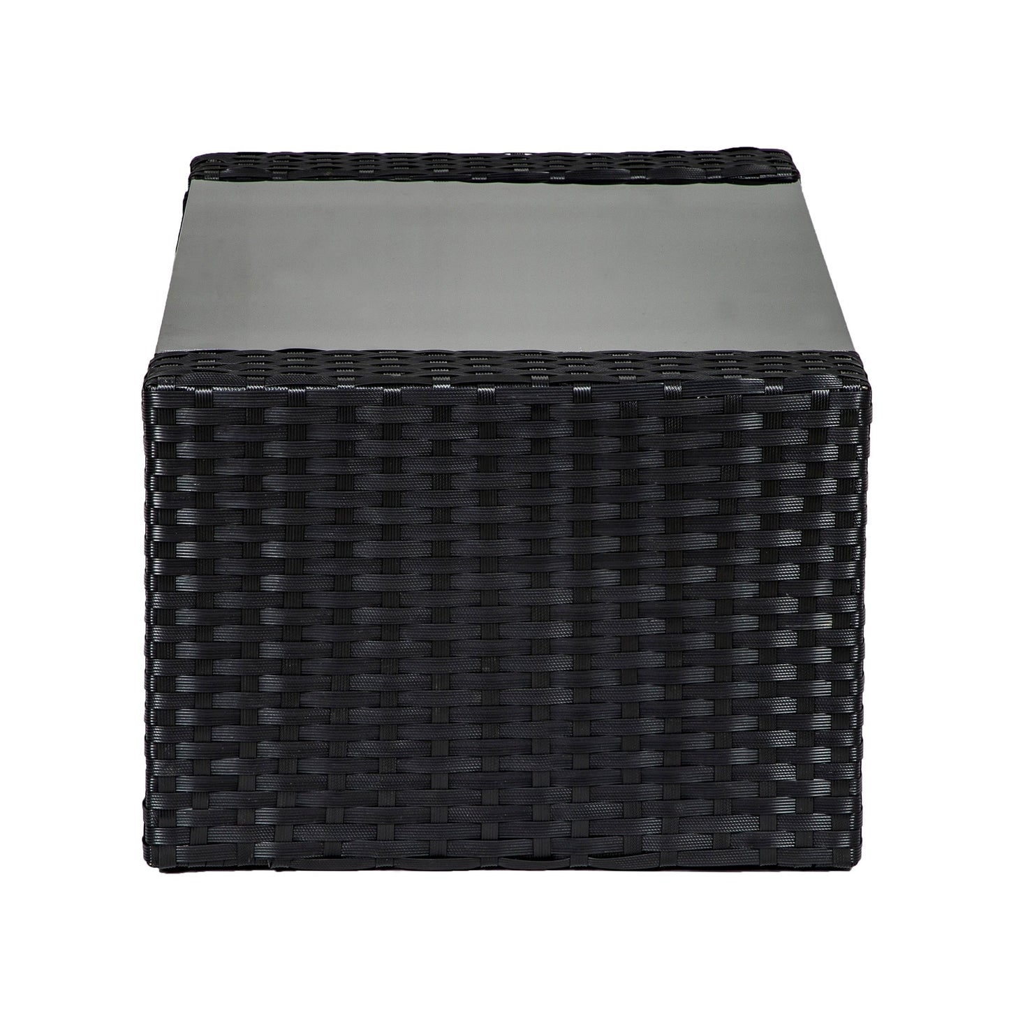 Set da conversazione per patio esterno Grandview in vimini nero da 4 pezzi