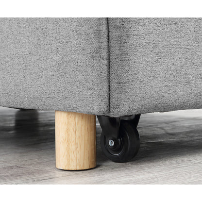 Divano letto singolo convertibile 4 in 1 grigio 27.13 con schienale regolabile in 6 posizioni e 2 cuscini per soggiorno