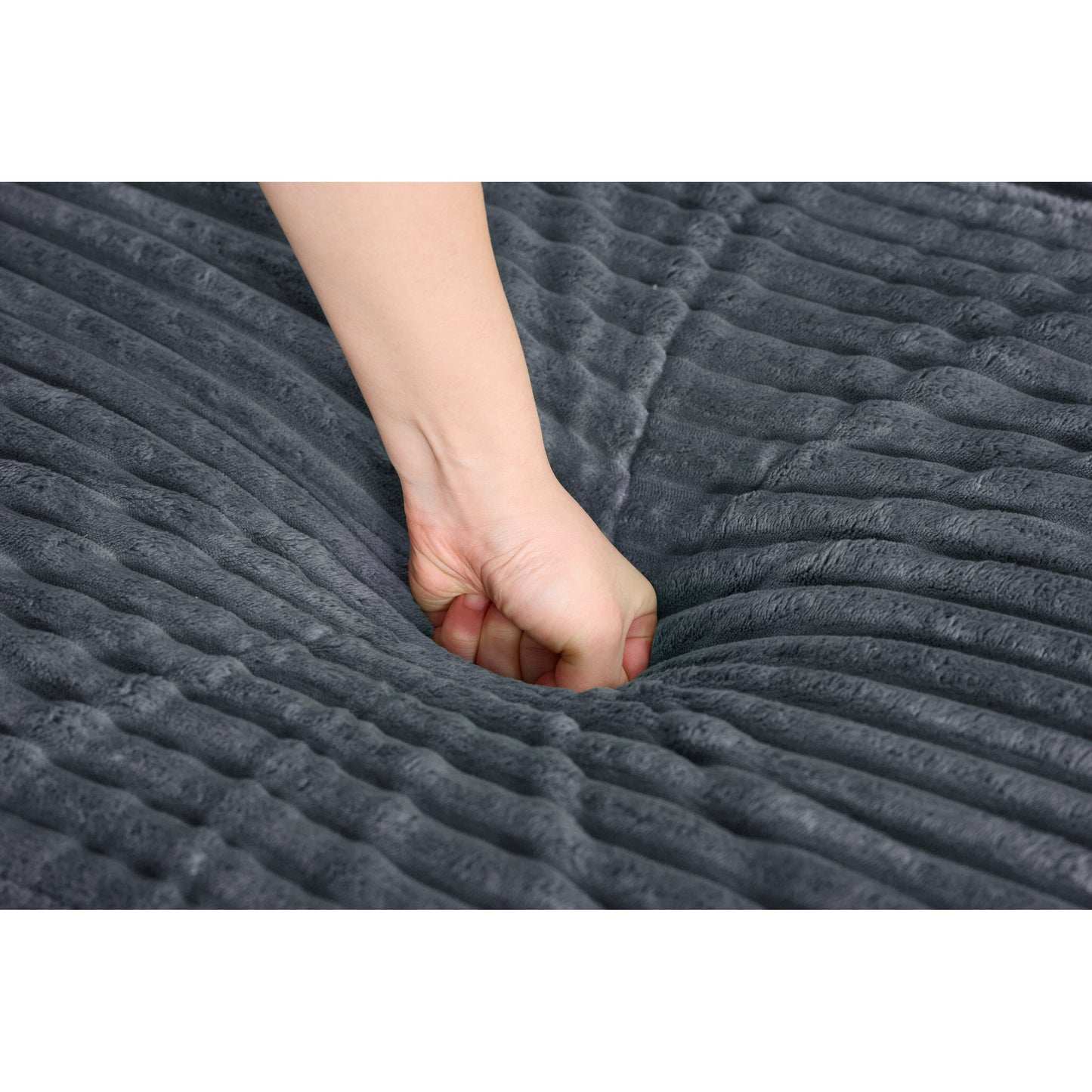 Divano a una piazza e mezza in velluto a coste grigio 42,52 con pouf rimovibile, bracciolo contenitore e 2 cuscini decorativi