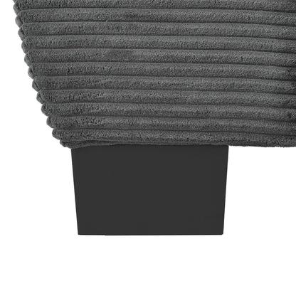 Divano a due posti imbottito in velluto a coste grigio moderno da 85,4 pollici con 2 cuscini decorativi per soggiorno