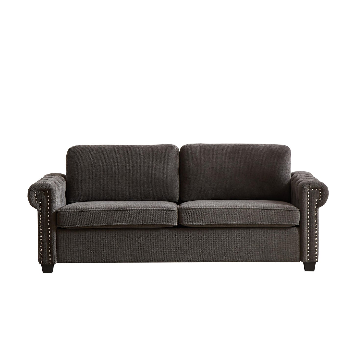 Divano letto trasformabile a 3 posti in poliestere grigio