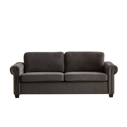 Divano letto trasformabile a 3 posti in poliestere grigio