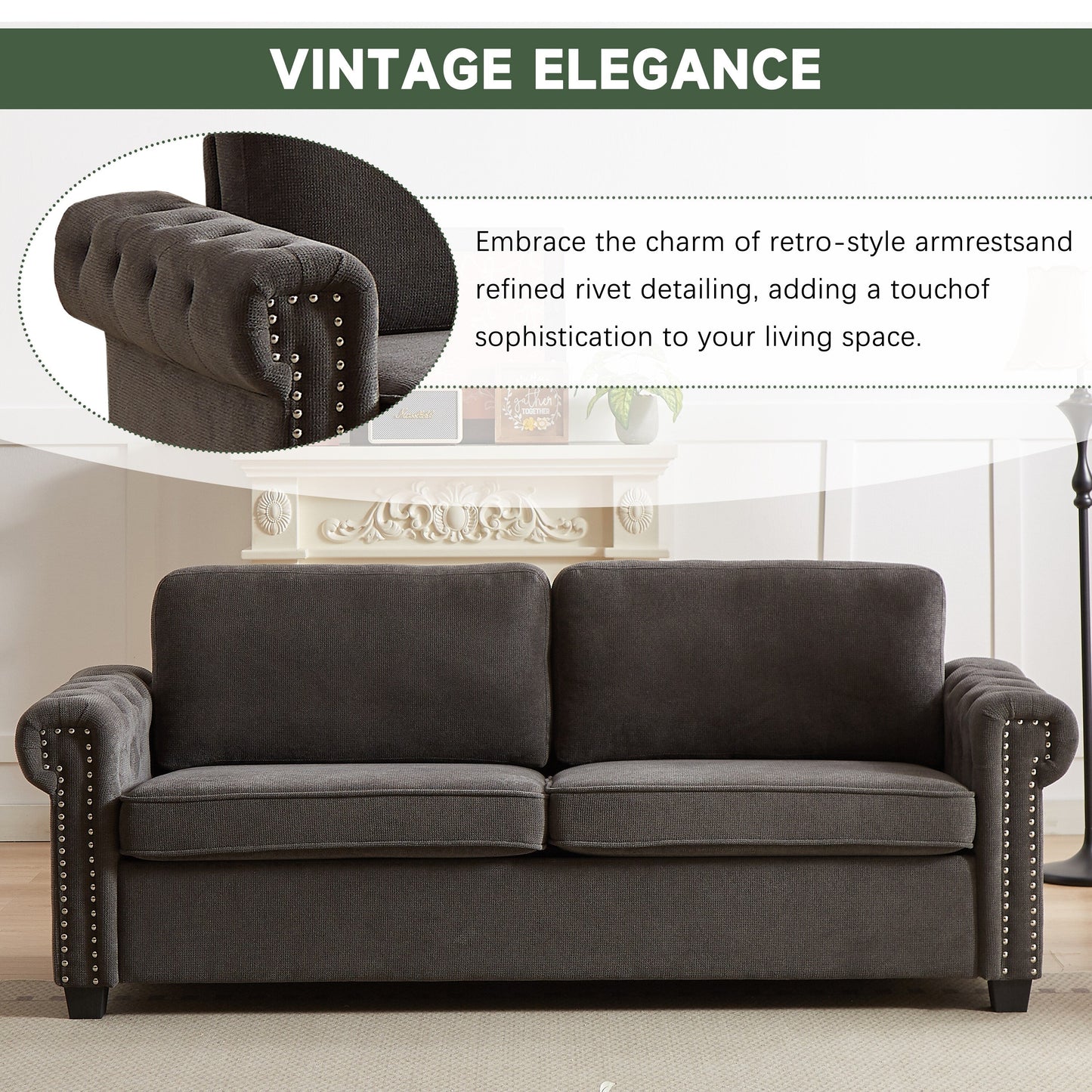 Divano letto trasformabile a 3 posti in poliestere grigio