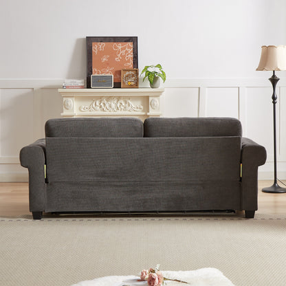 Divano letto trasformabile a 3 posti in poliestere grigio