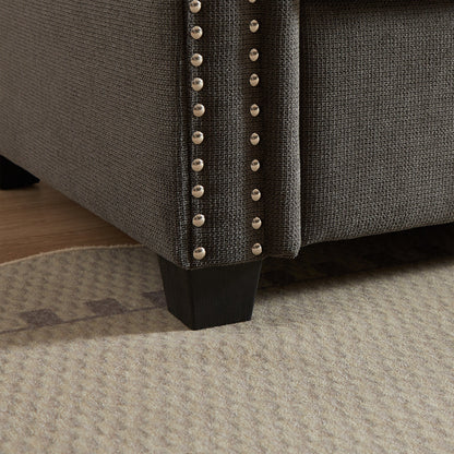 Divano letto trasformabile a 3 posti in poliestere grigio