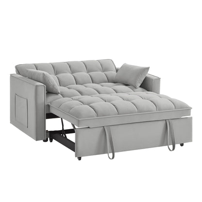 Divano letto estraibile 4 in 1 in velluto grigio