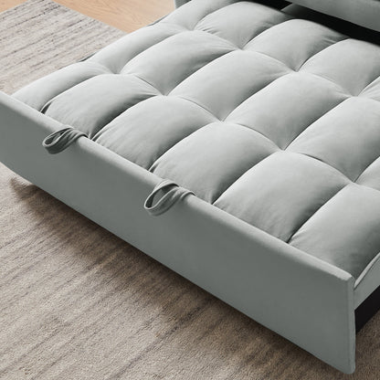 Divano letto convertibile 3 in 1 Grayish Modern 55.1 con schienale regolabile e borsa portaoggetti per soggiorno