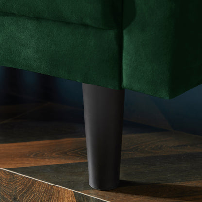 Divano componibile in velluto verde da 106,7'' con divano letto trasformabile