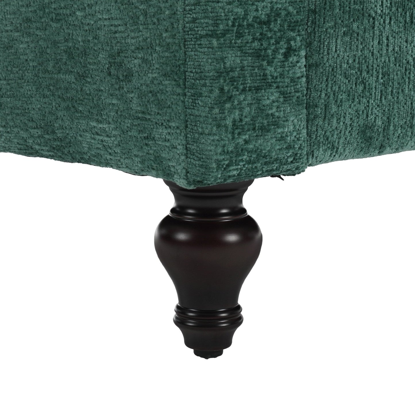 Divano a due posti in ciniglia verde da 68,9'' con cuscini staccabili e gambe in legno