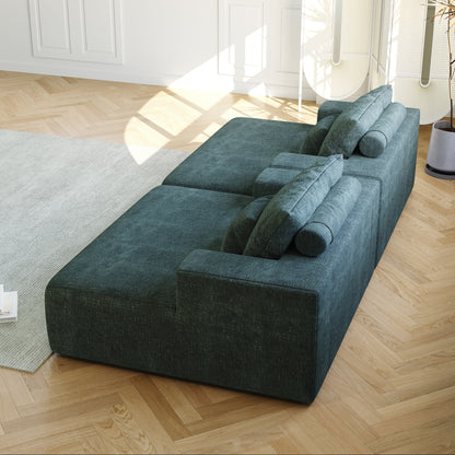 Divano letto singolo in ciniglia verde con cuscino per schienale