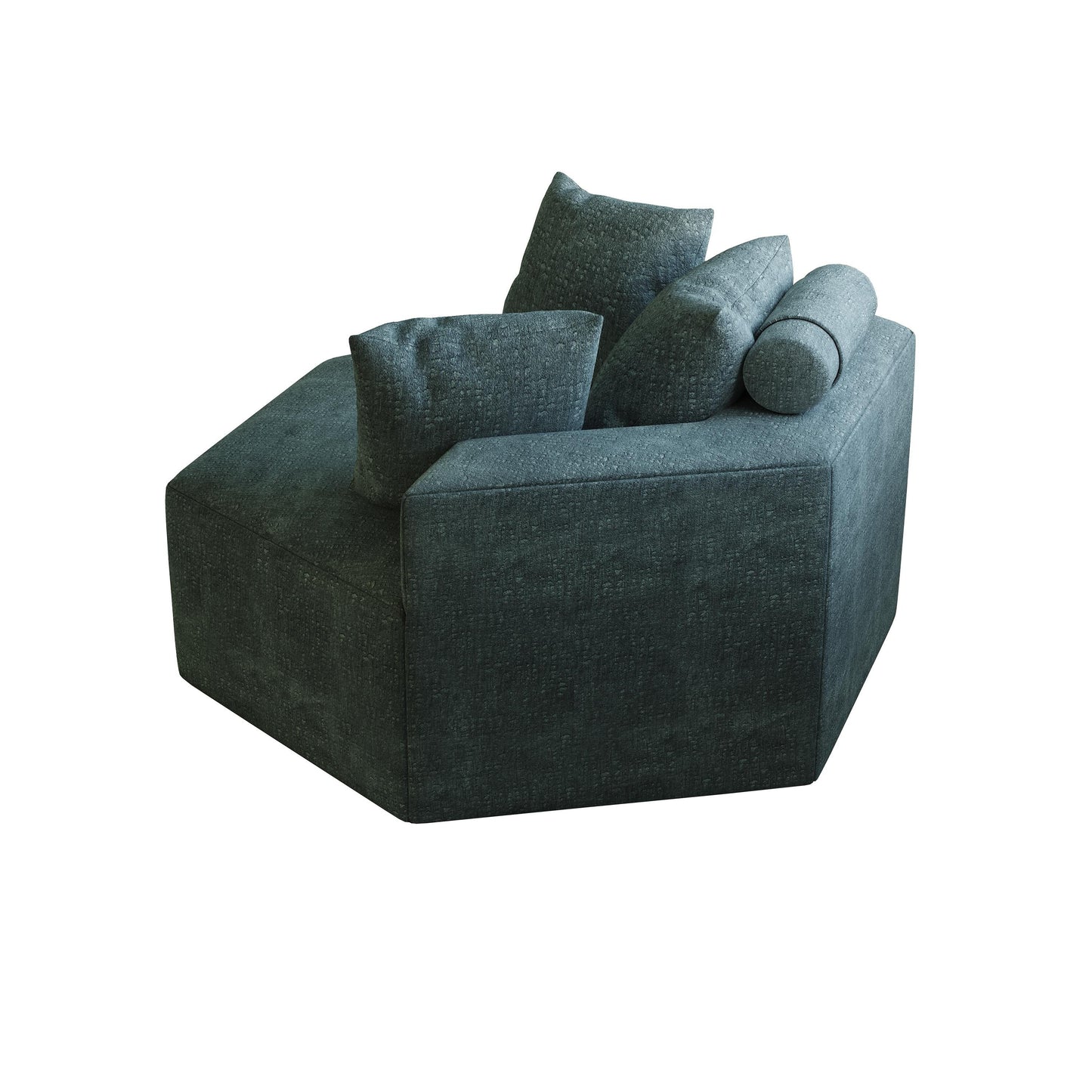 Divano letto singolo in ciniglia verde con cuscino per schienale