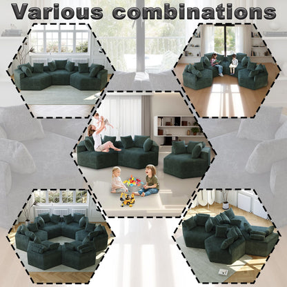 Divano letto singolo in ciniglia verde con cuscino per schienale