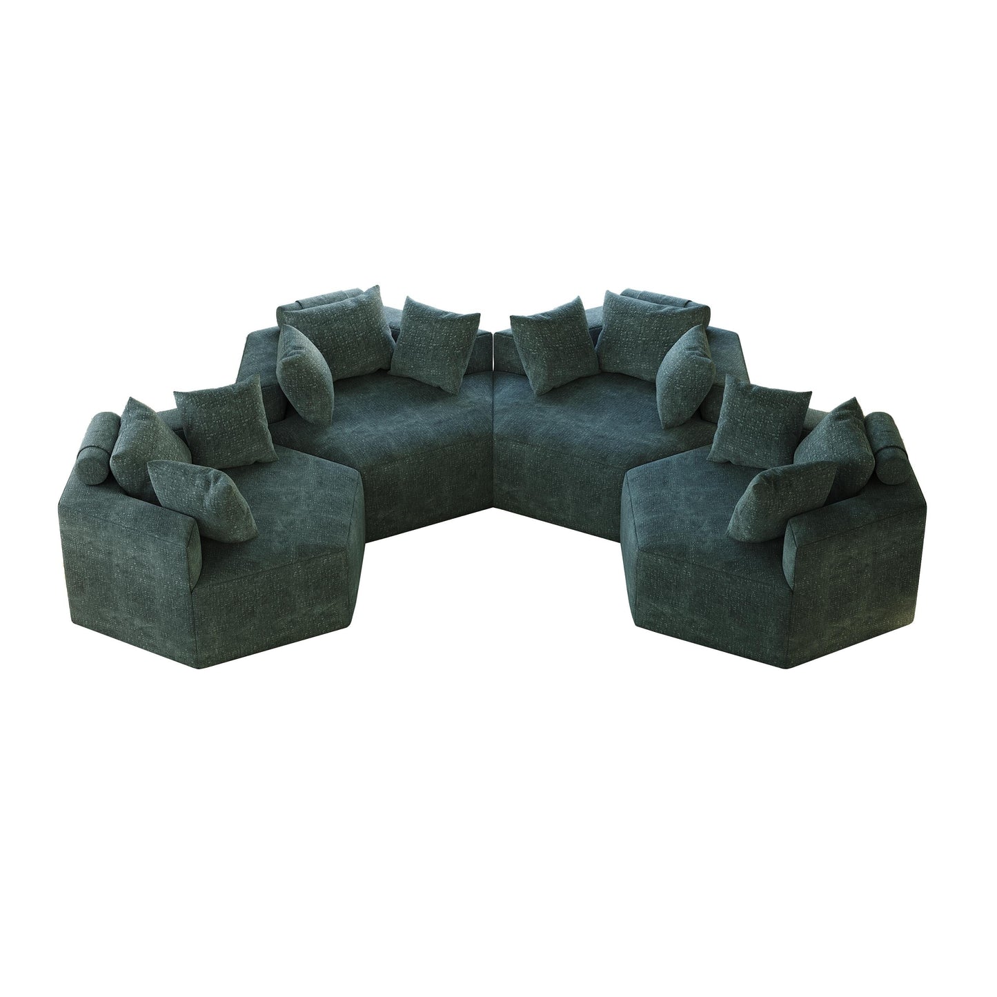 Divano letto singolo in ciniglia verde con cuscino per schienale