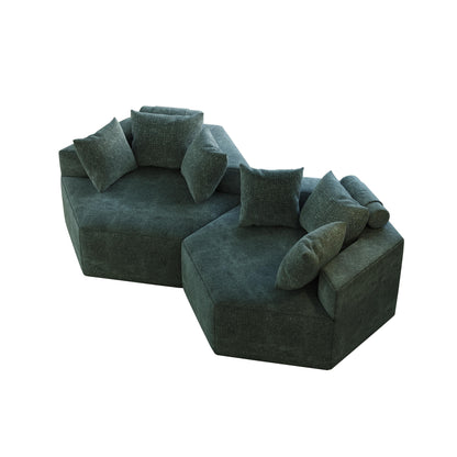 Divano letto singolo moderno verde da 54 pollici in ciniglia e spugna con cuscino per lo schienale per il soggiorno