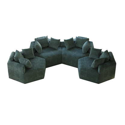 Divano letto singolo moderno verde da 54 pollici in ciniglia e spugna con cuscino per lo schienale per il soggiorno