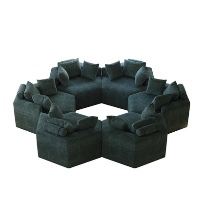 Divano letto singolo moderno verde da 54 pollici in ciniglia e spugna con cuscino per lo schienale per il soggiorno