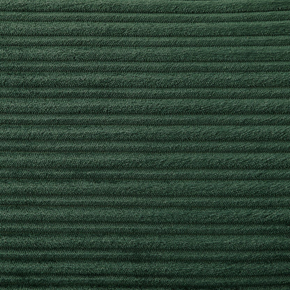 Divano a due posti in velluto a coste verde moderno da 72,8 pollici con poggiapiedi mobile, braccioli contenitivi, porta telefono e due porte USB