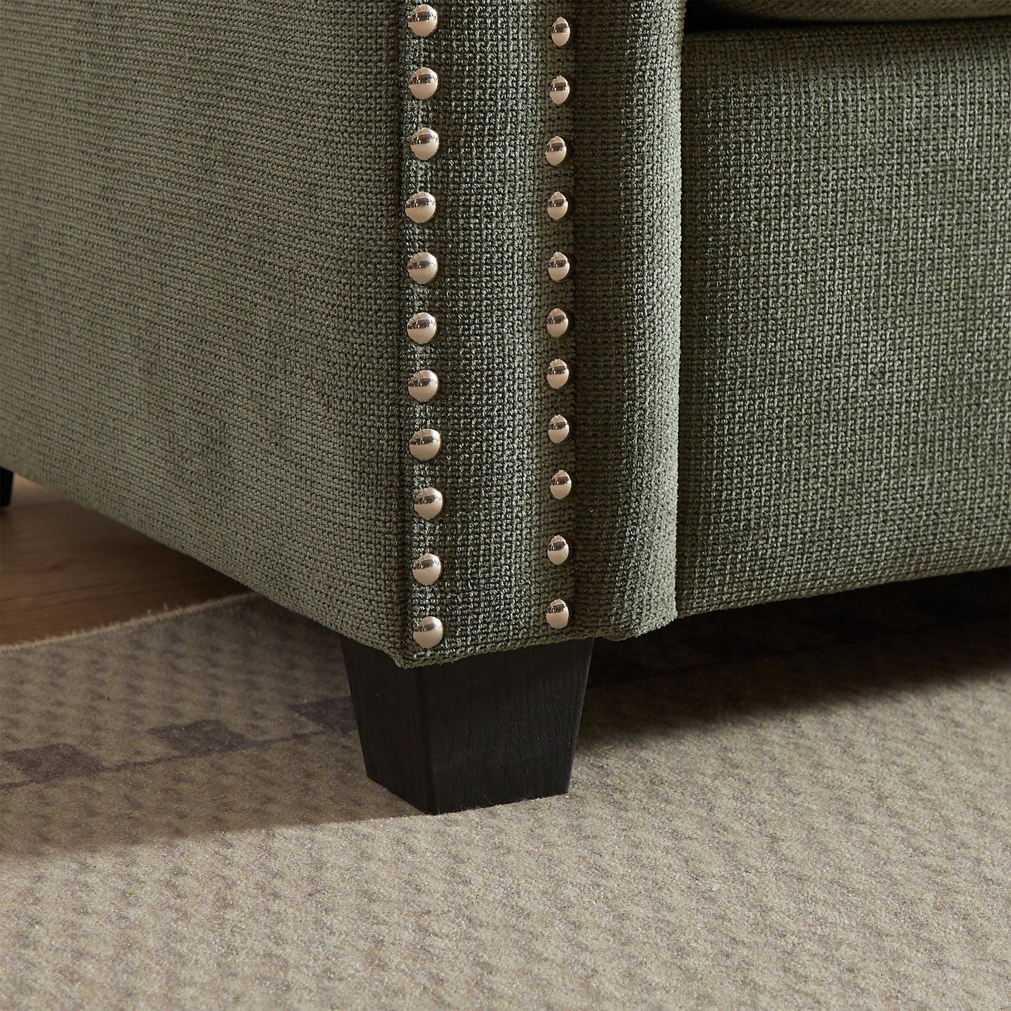 Divano letto trasformabile in poliestere verde a 3 posti