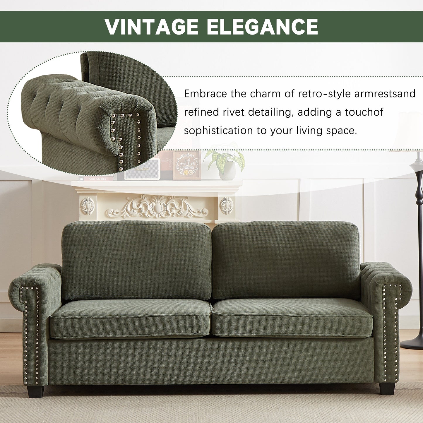 Divano letto trasformabile in poliestere verde a 3 posti